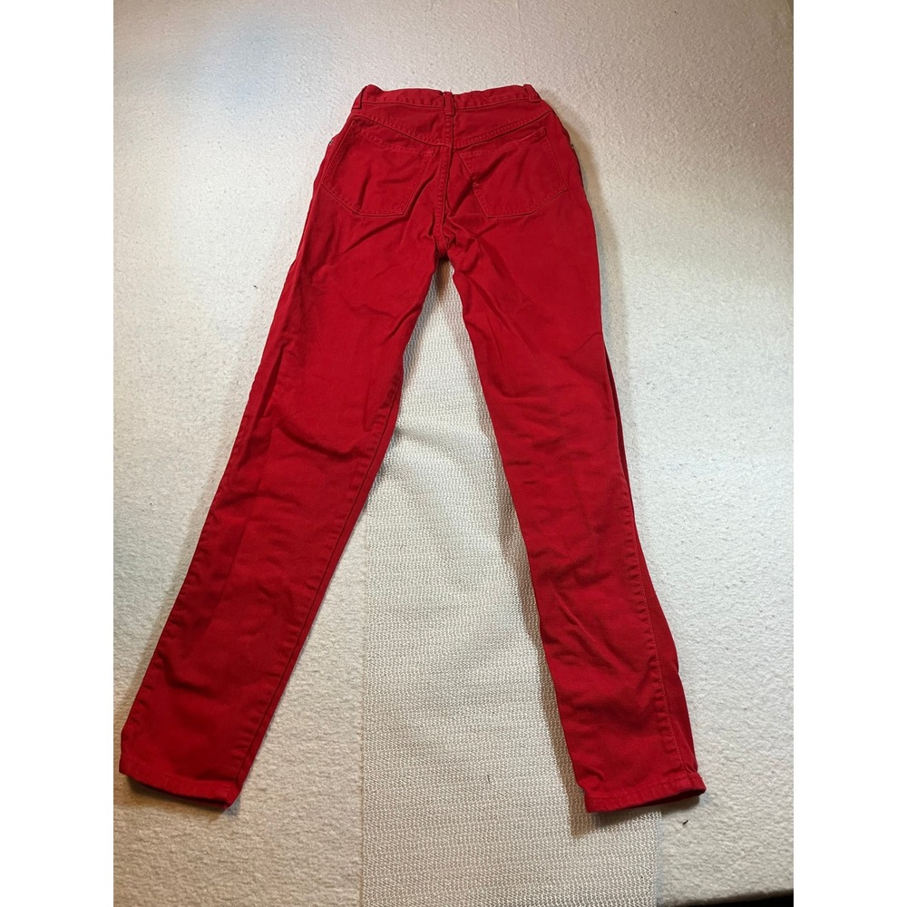 Palmettos Womens Red Skinny Jeans Size 5 High Waisted Slim Fit Denim